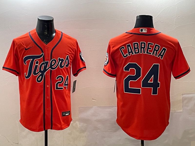 Men Detroit Tigers #24 Cabrera Orange Game 2025 Nike MLB Jersey style 1->houston astros->MLB Jersey
